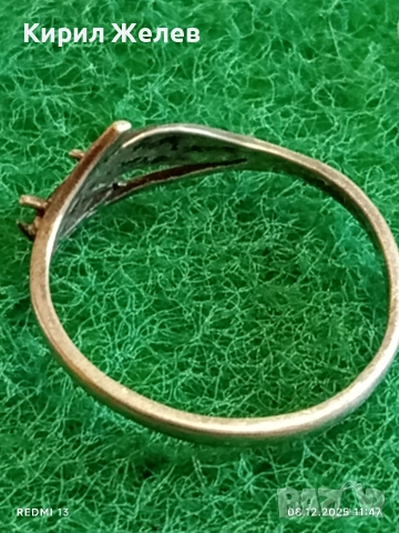 Винтидж сребърен пръстен с паднал камък майсторска ръчна изработка 39963, снимка 8 - Пръстени - 52687662