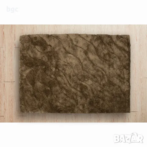 НОВ КИЛИМ 3D Kring 160x230 Shaggy, 2200 gsm, , Модел на вълни, Бежов/Кафяв - 12 месеца гаранция, снимка 7 - Килими - 49012228