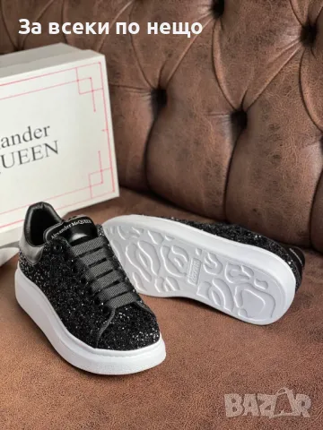 Alexander McQueen Дамски Черни Блестящи Маратонки👟Дамски Спортни Обувки В Черен Цвят Код E213, снимка 3 - Маратонки - 50410912