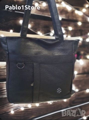 Шикозна дамска чанта (001) - черен и кафяв цвят, снимка 3 - Чанти - 45314391