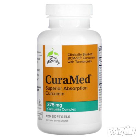 Terry Naturally CuraMed, Куркумин с супер абсорбция, 375 mg, 120 дражета, снимка 3 - Хранителни добавки - 45918770