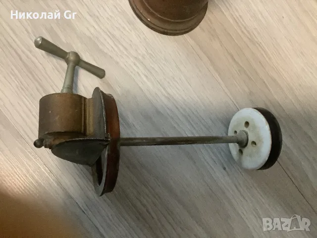 Промивно устройство медицински производство Франция 19 век височина 28 см  метал порцелан, снимка 7 - Антикварни и старинни предмети - 49908771