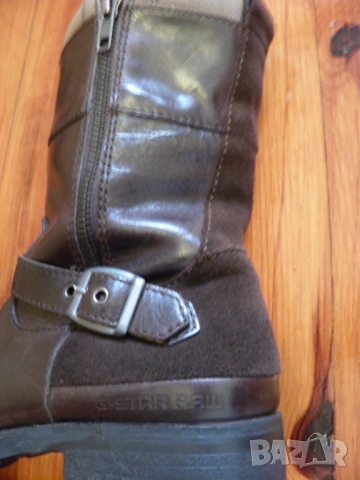 G-star оригинални кафяви боти от естествена кожа Uk4/37, снимка 7 - Дамски боти - 53247458