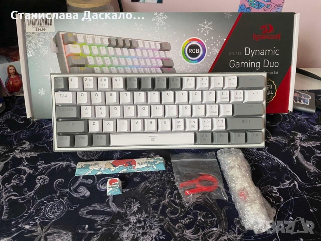 Гейминг комплект Redragon - Dynamic Duo RD-S131, бял/сив