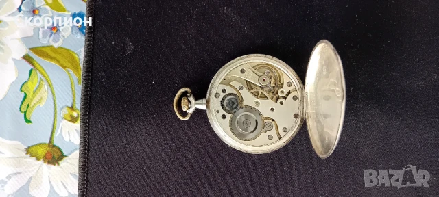 Швейцарски джобен СРЕБЪРЕН часовник - Класика в жанра - Рядък, снимка 3 - Джобни - 49032376