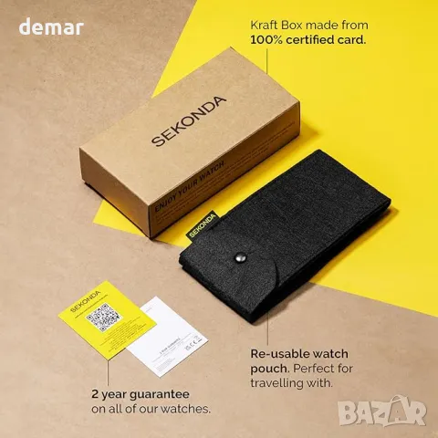 Мъжки часовник Sekonda Titan 42 мм с кварцов механизъм в черно, снимка 5 - Мъжки - 49847668