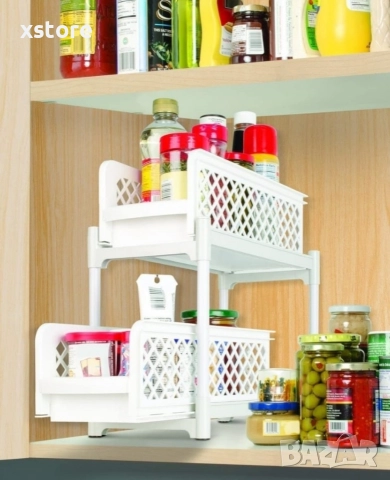 Органайзер с плъзгащи се два рафта, снимка 5 - Други - 52699024