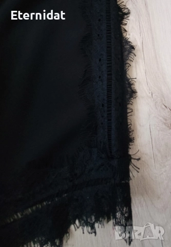 Черен панталон с джобове и дантела ZARA , снимка 2 - Панталони - 51819448