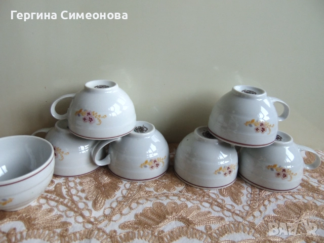 Чаши за кафе стар български порцелан, снимка 3 - Чаши - 52482689