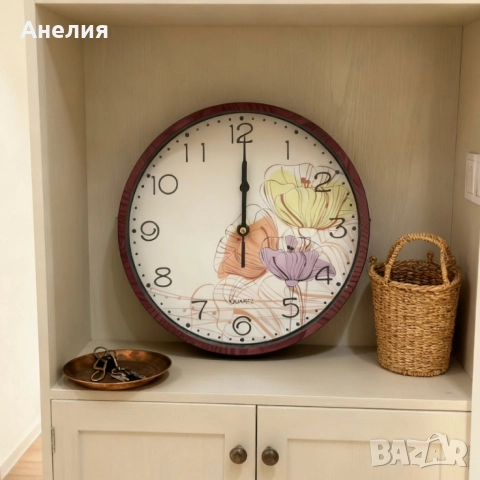 Стенен часовник Ø 25 см – стилен подарък за дом, уют и организация, снимка 4 - Стенни часовници - 52628600