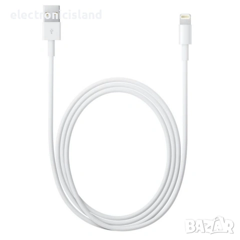 Комплект оригинален кабел Apple MD818FE/A USB A to Lightning 1м + зaрядно Apple Power adapter 5W, снимка 2 - Аксесоари за Apple - 53924564