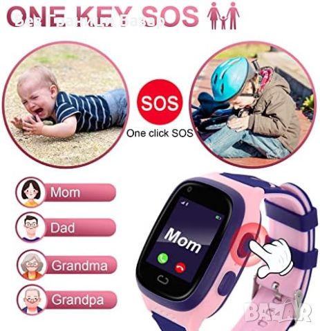 Нов детски смарт часовник с двупосочни обаждания и GPS - видео чат, снимка 6 - Смарт гривни - 46437432
