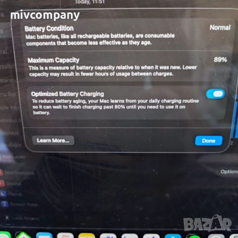Лаптоп Apple MacBook Air M1 А2337(2020) 256GB 8 Ram, снимка 10 - Лаптопи за работа - 52551143