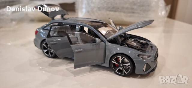 Ауди Audi RS6 1:32 отваряеми врати, капак, светещи фарове и стопове, снимка 10 - Коли, камиони, мотори, писти - 51210470