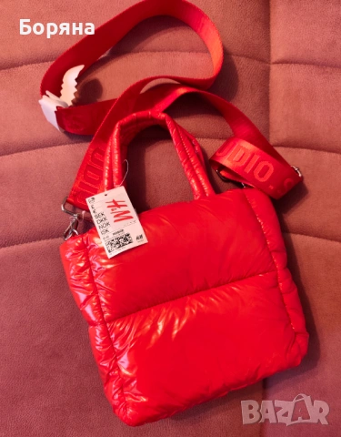 H&M нова с етикет червена чанта