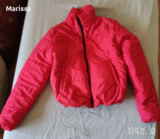 Дамско зимно пухено яке червено – много запазено