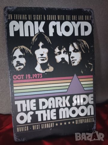 Pink Floyd-The Dark Side Of The Moon 12.10.1973-метална табела(плакет), снимка 2 - Китари - 45759062