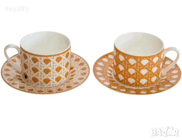 Комплект две чаши с чинийки за топли напитки