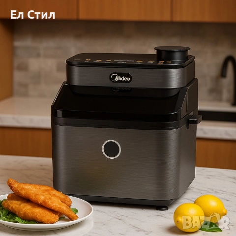 Midea DualTaste Air Fryer MF-CY75C2 – 7L капацитет, JuicyLock технология, снимка 3 - Уреди за готвене на пара - 53879851