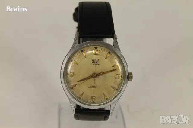1950's Швейцарски Ръчен Часовник BRITIX 17 Jewels 39 мм, снимка 2 - Антикварни и старинни предмети - 49771310