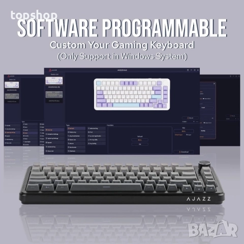 AJAZZ AK820 MAX HE Геймърска клавиатура с магнитен ефект на Хол, регулируемо задействане..., снимка 5 - Клавиатури и мишки - 51636326