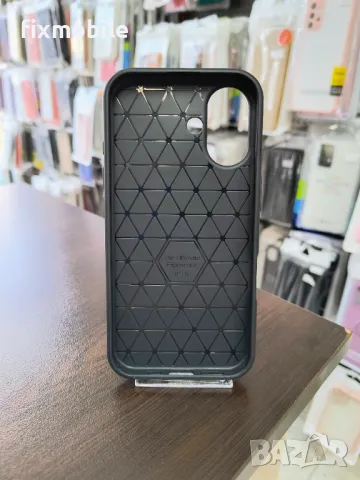 Apple iPhone 16 Carbon Fiber силиконов Калъф / Кейс, снимка 4 - Калъфи, кейсове - 48716952