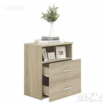 vidaXL Нощни шкафчета, 2 бр, дъб сонома, 50x32x60 см（SKU:803279）, снимка 2 - Шкафове - 48822476