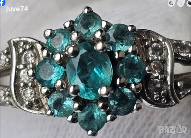  СРЕБЪРЕН ПРЪСТЕН С ГРАНДИДИЕРИТ (МАДАГАСКАР) , снимка 3 - Пръстени - 53944950