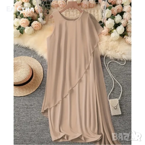 💕Официална рокля с шифон и основа от трикотажна материя, снимка 2 - Рокли - 53945087