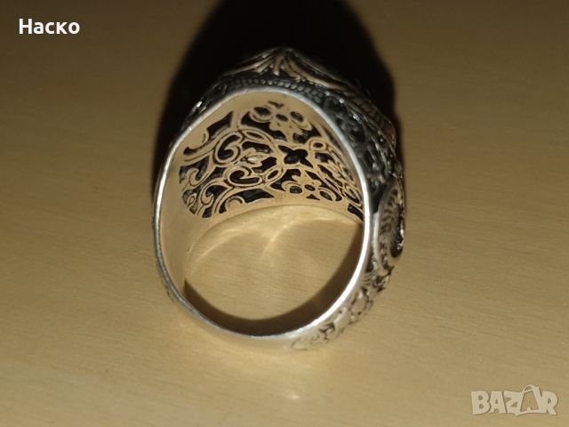 Османски военен Сребърен пръстен 925, снимка 6 - Антикварни и старинни предмети - 45845524