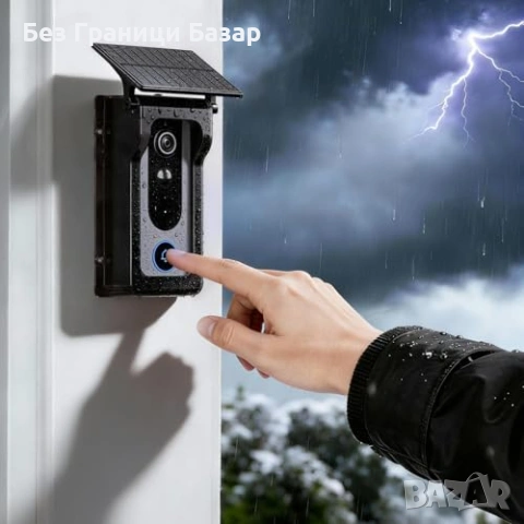 Нов Универсален соларен протектор за видео звънец Type-C 1.2W Водоустойчив слънчев капак, снимка 6 - Други стоки за дома - 54133708