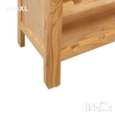 vidaXL Шкаф за вино, 72x32x90 см, дъбов масив（SKU:247043）, снимка 4 - Шкафове - 48772685