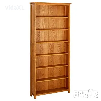 vidaXL Библиотека с 7 рафта, 90x22,5x200 см, дъбов масив（SKU:288475）, снимка 1 - Други - 48749566