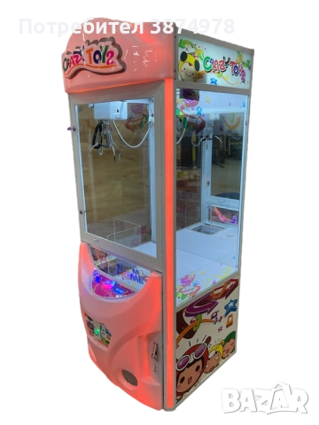 Кран за играчки Crazy Toy 2. Кран за плюшени играчки на житони или евро центове, снимка 9 - Вендинг машини - 54178706