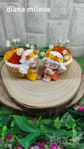 Ангелчета в цвят оранжев и жълт!!, снимка 6 - Декорация за дома - 50978425