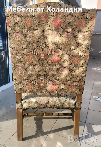 Белгийско кресло с дърворезба, снимка 4 - Дивани и мека мебел - 53084509