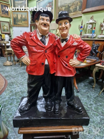 Чудесна антикварна английска фигура Лоръл и Харди , снимка 3 - Антикварни и старинни предмети - 53249133