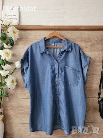 Дънкова лятна дамска риза , снимка 4 - Ризи - 50303059