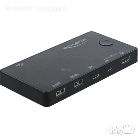 DeLOCK HDMI / USB-C™ KVM Switch 4K 60 Hz с USB 2.0 KVM суич, снимка 1 - Суичове - 48062653