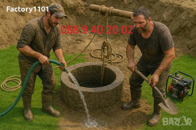 Почистване на кладенци бунари , герани -неподдържани и нови!