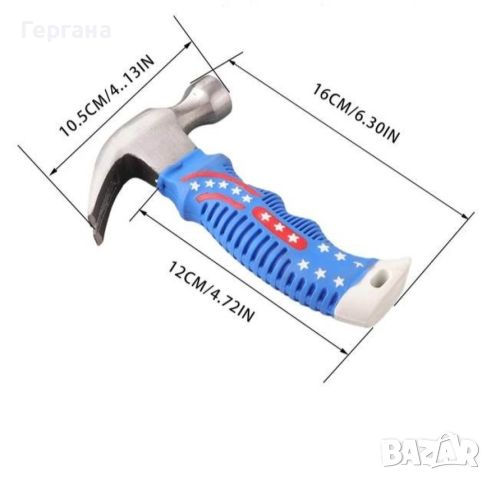 Малък чук със синя гумена дръжка, снимка 3 - Други инструменти - 46779559