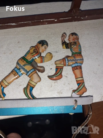 Стара ламаринена играчка - боксьори, снимка 6 - Антикварни и старинни предмети - 53268856