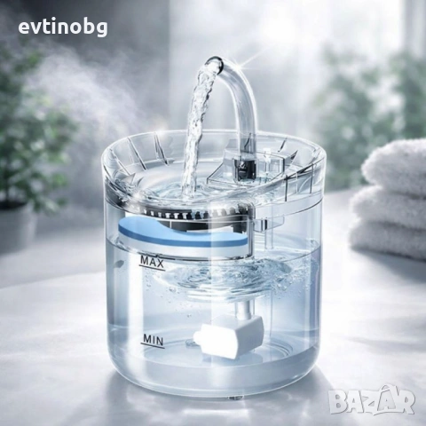 Автоматичен електрически фонтан с функция диспенсър за вода, за домашни любимци, снимка 5 - Други стоки за животни - 53786210