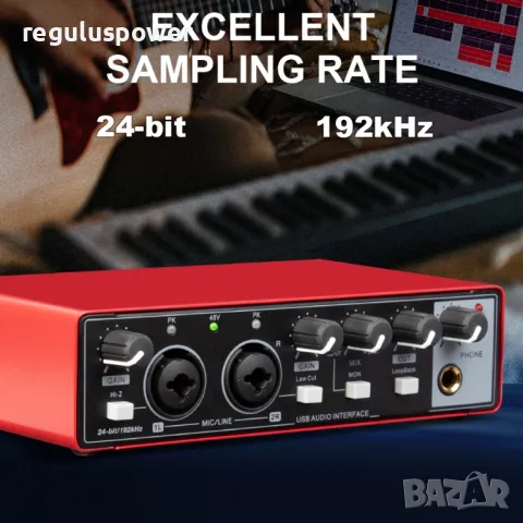 Смесител, професионален USB аудио интерфейс RP-MD22 G2, 24 bit/192kHz, Plug and Play , снимка 15 - Аудиосистеми - 50245571