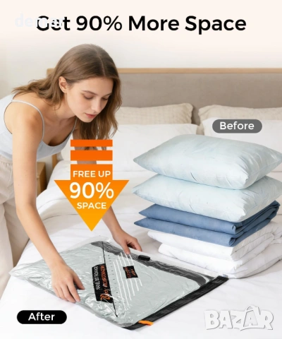 Вакуумни торбички за съхранение за пътуване с акумулаторна безжична помпа, 12 броя 4S/4M/4L, снимка 5 - Други стоки за дома - 53720279