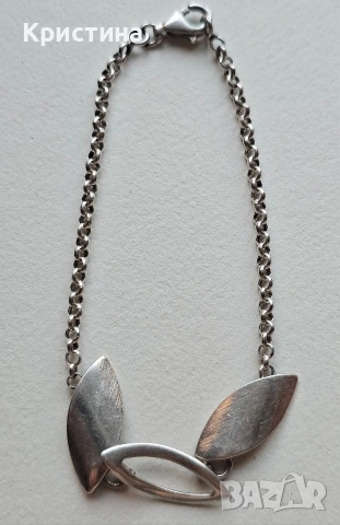 Красива сребърна гривна, снимка 3 - Гривни - 54058806