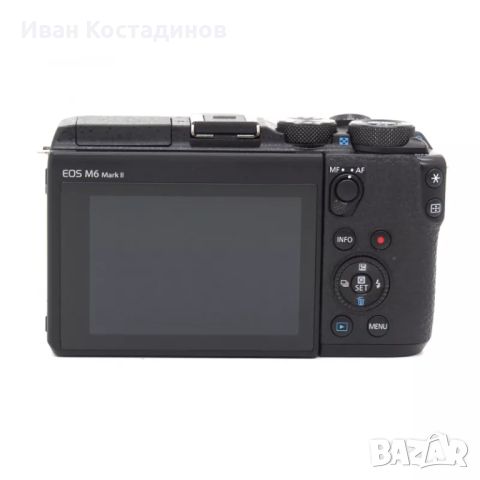 Фотоапарат Canon EOS M6 Mark II 32.5 MPx +обектив Canon 15-45mm IS STM +ND филтър K&F Concept, снимка 4 - Фотоапарати - 46352532