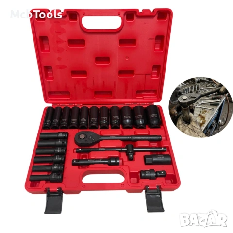 Гедоре с ударни дълбоки вложки 23 части 1/2“ Stahlmayer