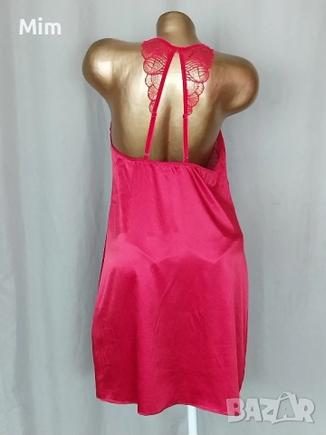 L /XL Червена сатенена нощница , снимка 8 - Нощници - 52300304