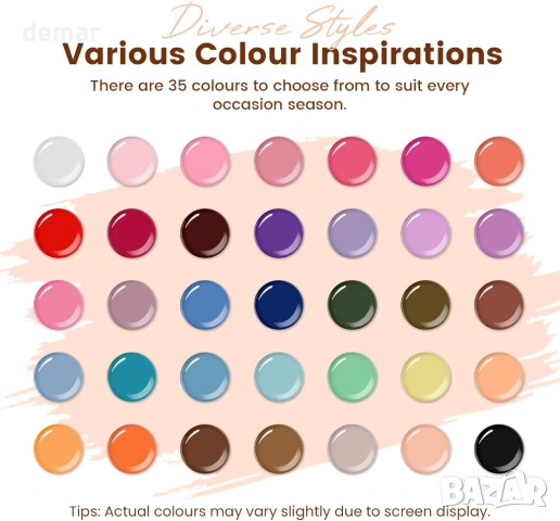 Комплект гел лакове за нокти PHOENIXY, 48W UV лампа, 35 цвята + 5 покрития, подарък за жени, снимка 2 - Продукти за маникюр - 53534146